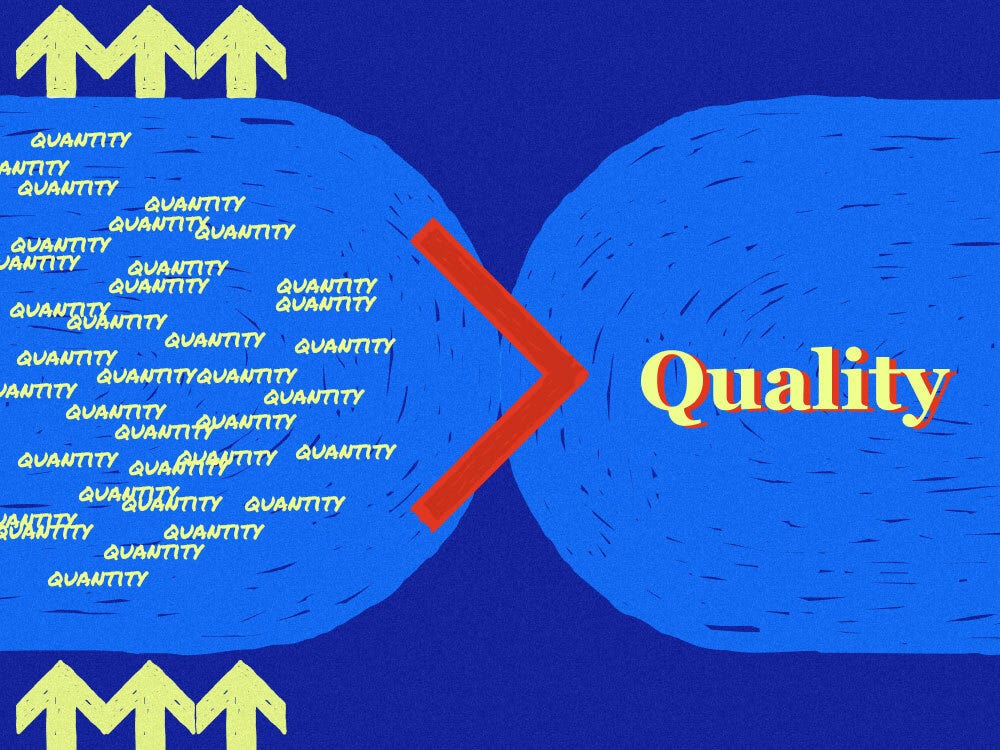 An image that depicts quality over quantity when it comes to partnership programs