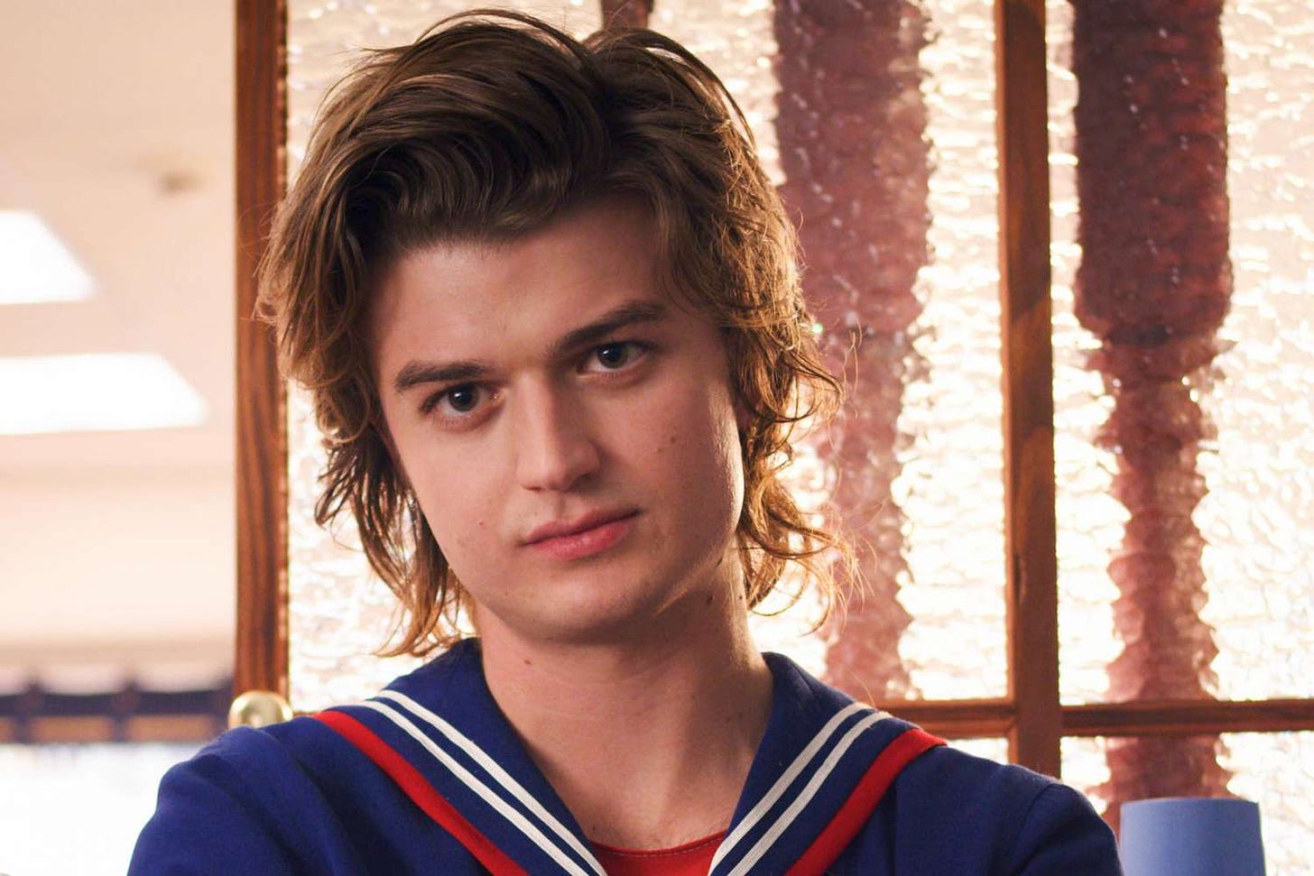Joe Keery in the sailor outfit from Stranger Things