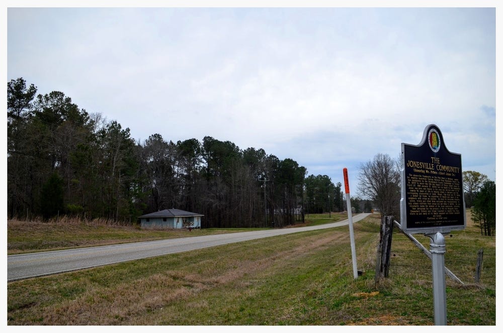 Location of the Jonesville Community historical marker, Mathews, Montgomery County, Alabama