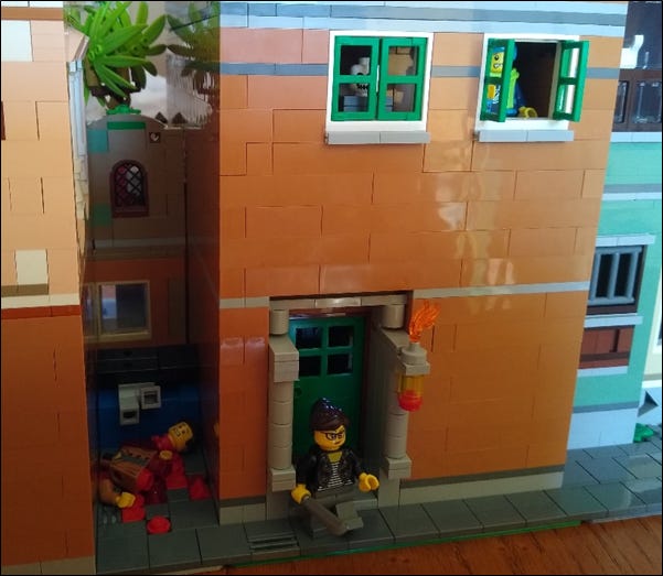 Photograph of a Lego crime scene