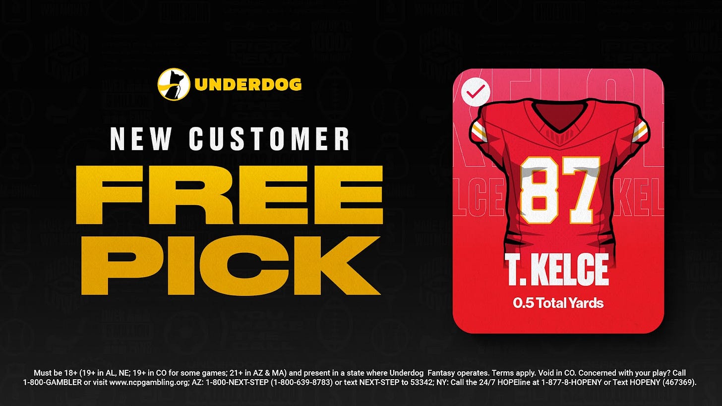 Underdog new customer free pick