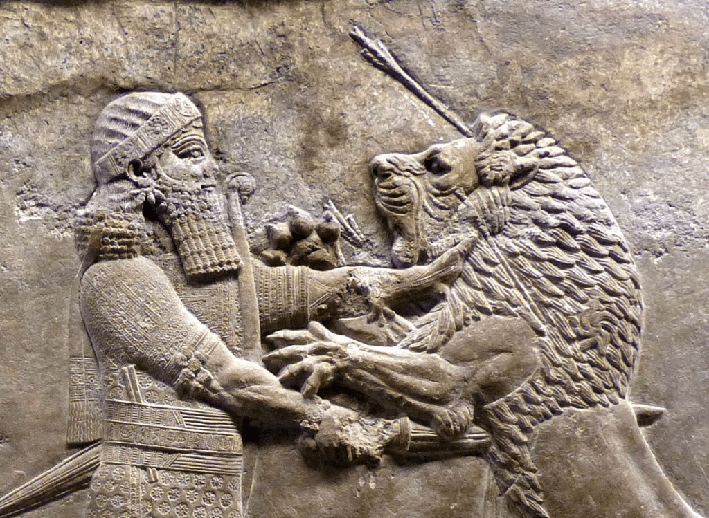 picture of Assyrian lion hunt