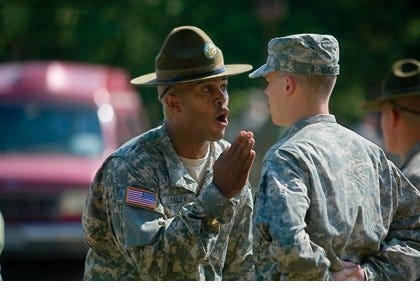 High Quality Army drill sergeant yelling Blank Meme Template