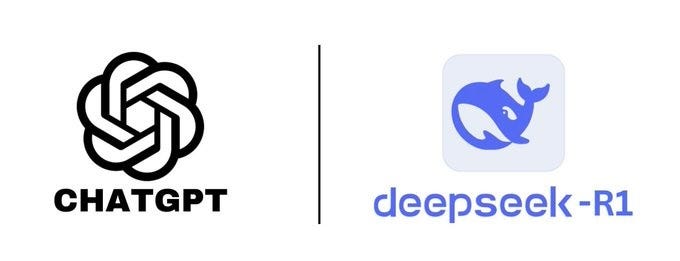 Chat GPT and Deepseek logos