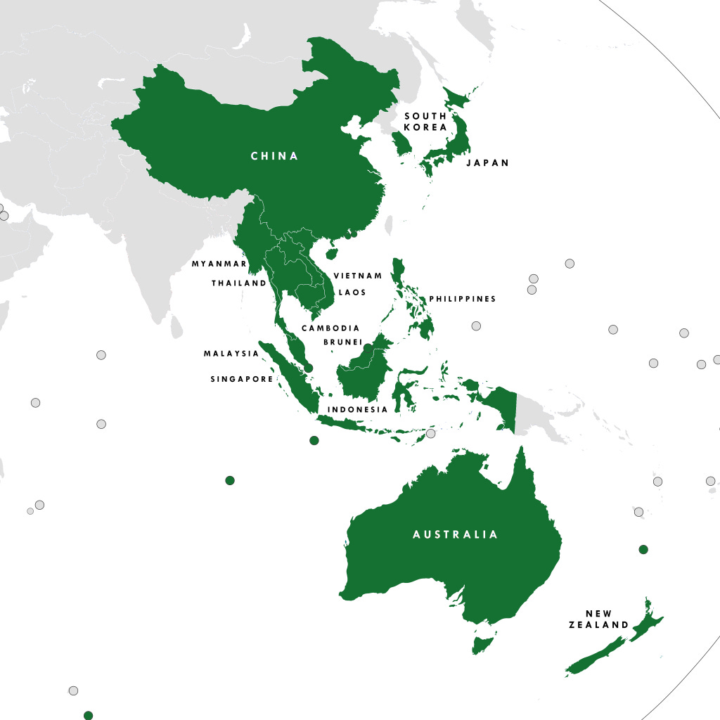 RCEP Regional Comprehensive Economic Partnership members map