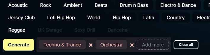 You can mix up two music genres to create a new music for your project.