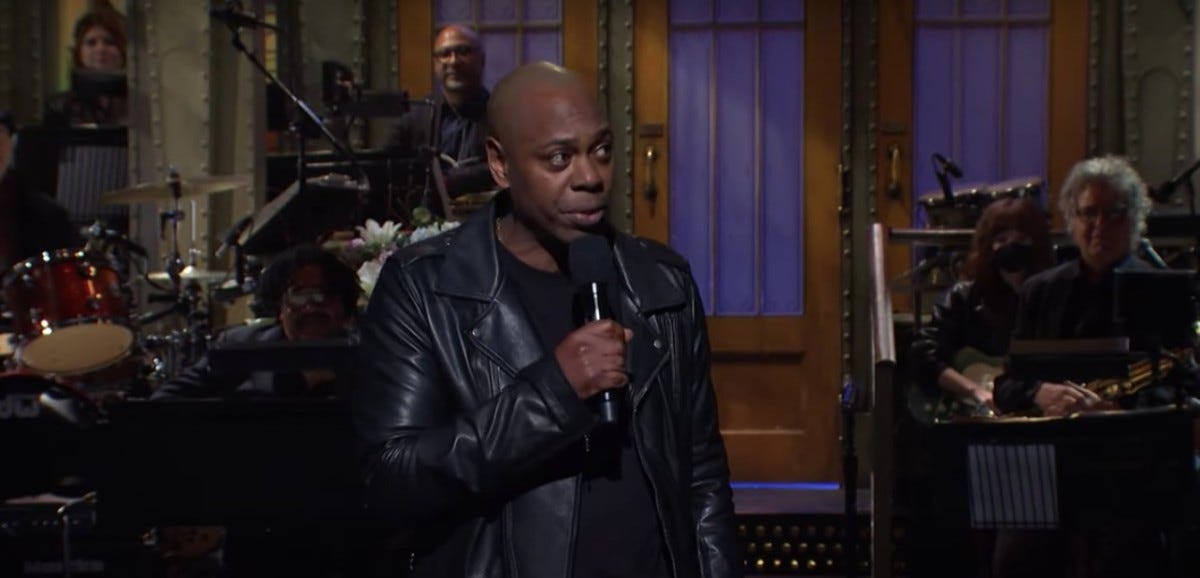 Dave Chappelle on SNL, Nov. 14, 2022. (Courtesy NBC)
