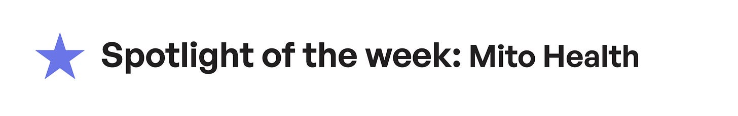 Banner reading: "Spotlight of the week: Mito Health"