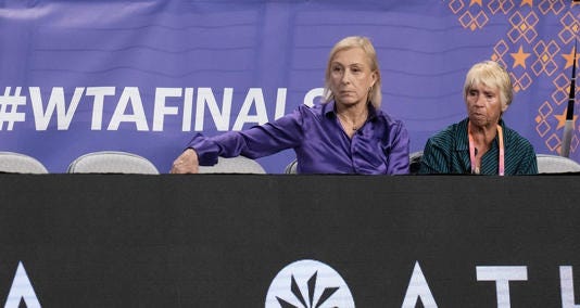 Martina Navratilova and ROSIE CASALS in attendance