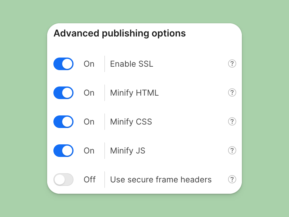 Enable code minify in your site settings
