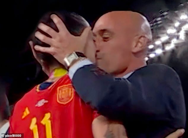 Spain's prime minister demands their FA president Luis Rubiales explain his  World Cup final kiss, telling him 'your apology is not enough', as it  emerges he 'begged Jenni Hermoso to shoot an
