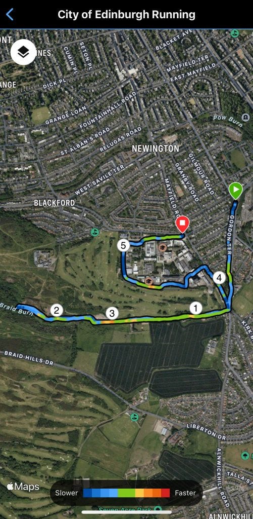 An image of a running route