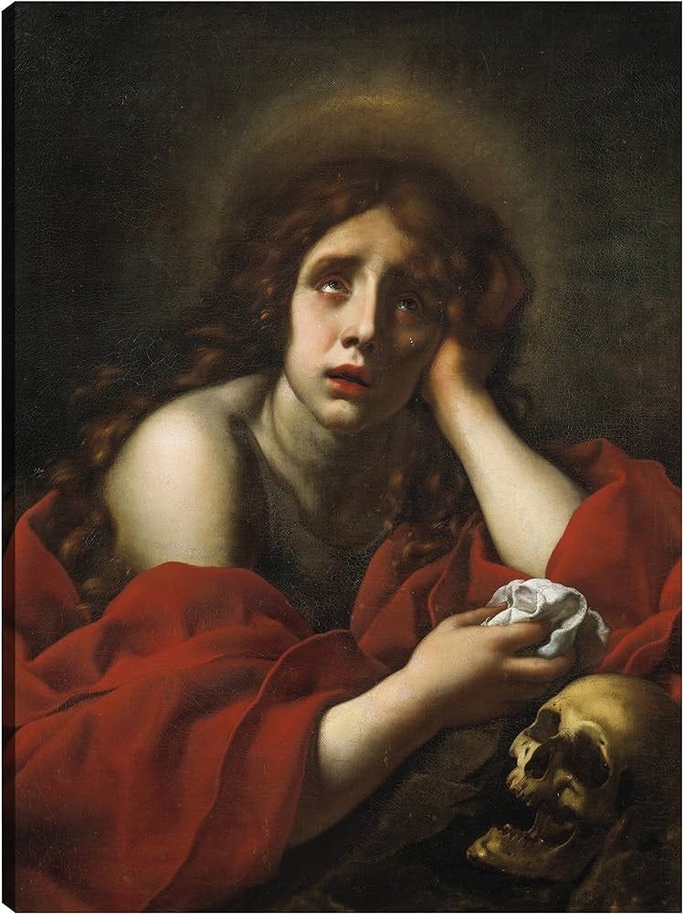 Fine Art Canvas The Penitent Mary Magdalene Canvas Wall Decor by Artist  Carlo Dolci for Living Room, Bedroom, Bathroom, Kitchen, Office, Bar,  Dining & ...