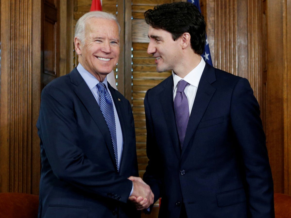 Joe Biden to meet Justin Trudeau of Canada after Keystone pipeline order |  Joe Biden | The Guardian