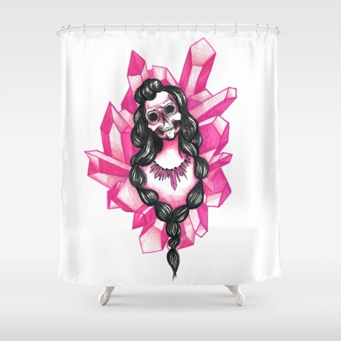 pink-muerte-shower-curtains