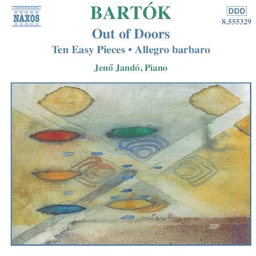Cover art for Piano Music, Vol. 3: Out of Doors; Ten Easy Pieces; Allegro barbaro by Jenő Jandó