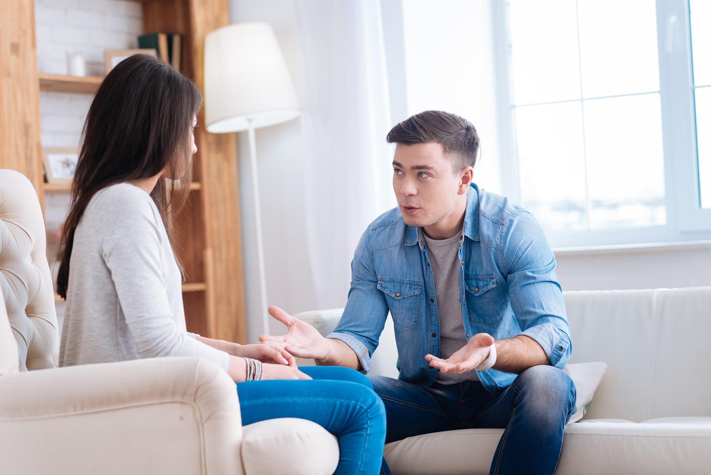 A couple having a serious conversation