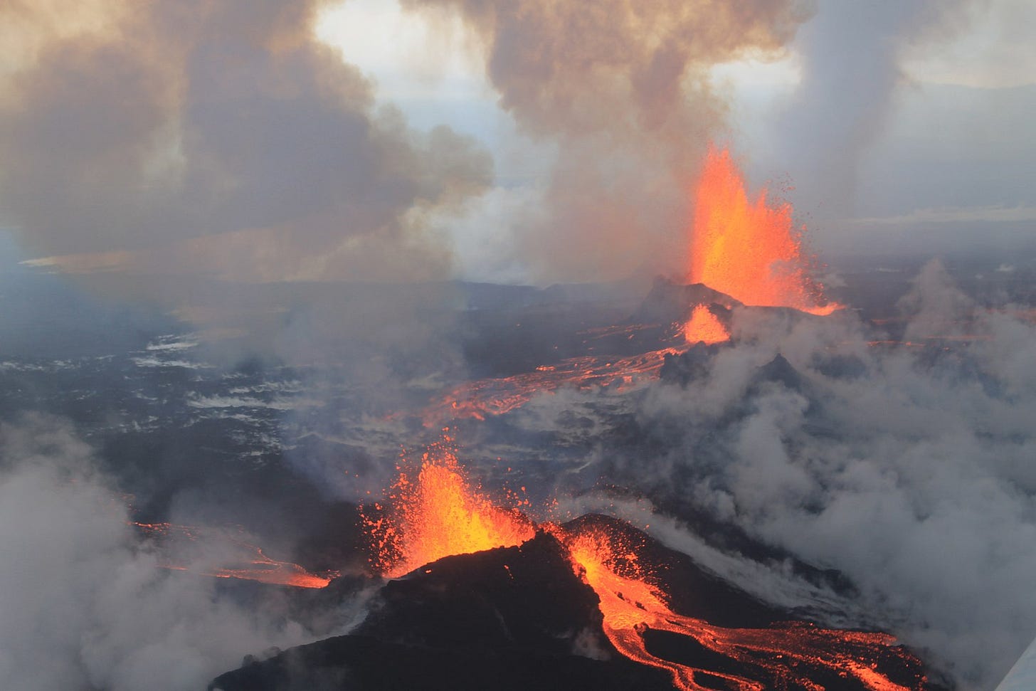 Antrim, Northern Ireland, or the northern Isle of Skye, 50 million years ago: actually Holuhraun, Iceland, in 2014 Peter Hartree [Wikimedia Commons.