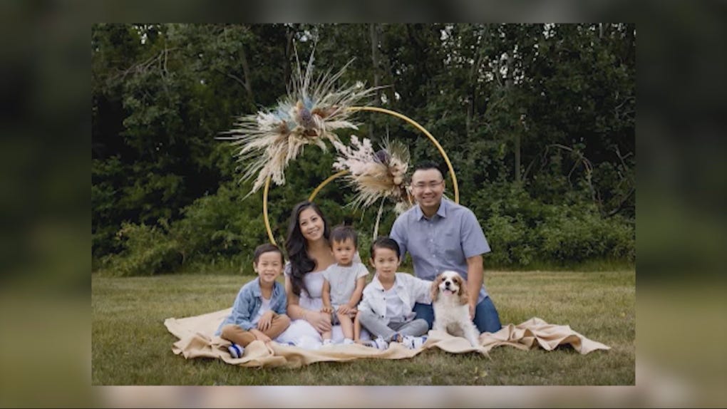 Steven Wong, Cici Nguyen and their three sons in a family photo. (Submitted)