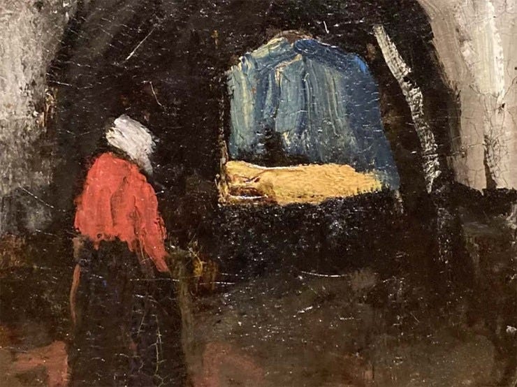 'De vispoort van Harderwijk' ca. 1908-10 (detail) - olieverf op doek: Suze Robertson (herkomst: coll. Stedelijk Museum, Amsterdam)