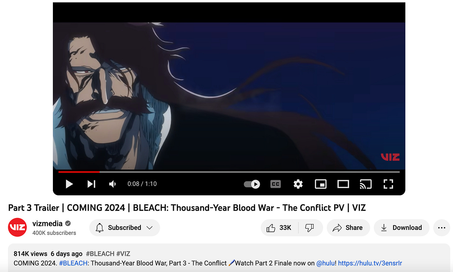 Part 3 Trailer, COMING 2024, BLEACH: Thousand-Year Blood War - The  Conflict PV