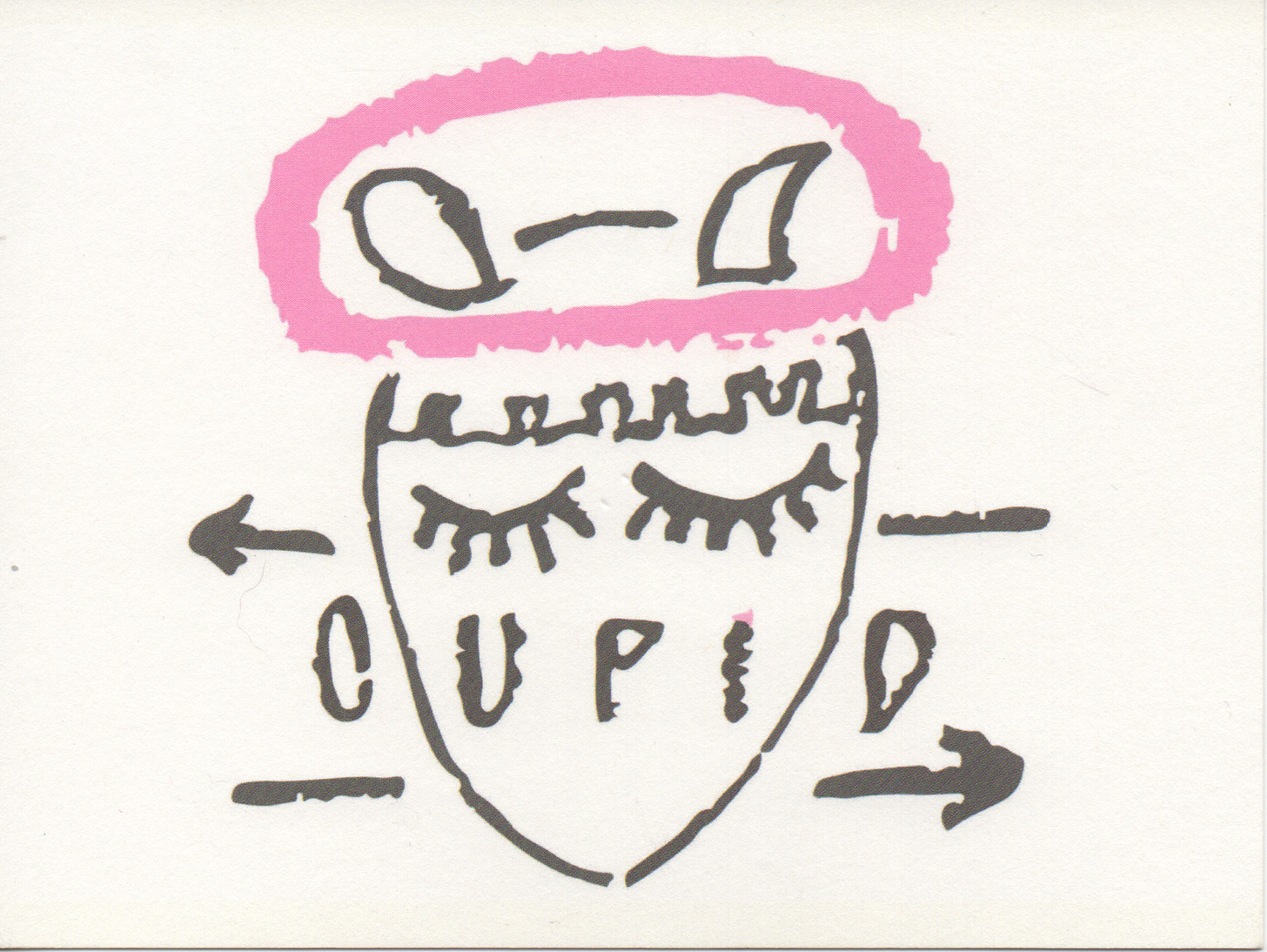 Illustration of cupid card.