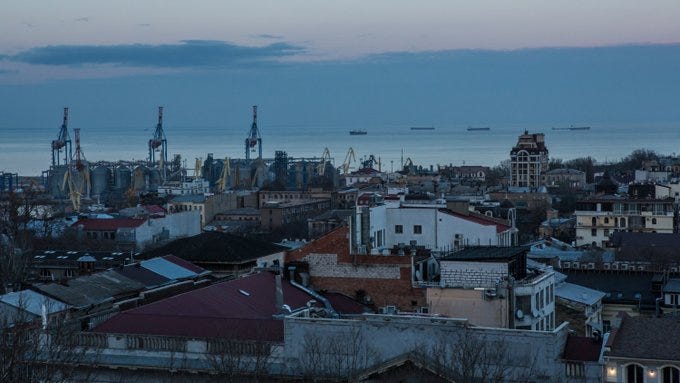 The Black Sea, as seen from the port of Odesa, Ukraine, last year.