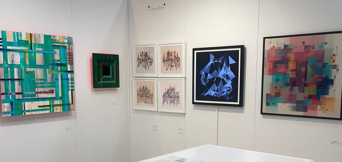 My & Tim Hudson's works at the Affordable Art Fair