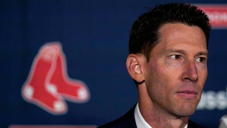 Boston Red Sox chief baseball officer Craig Breslow during a press availability at Fenway Park, Thursday, Nov. 2, 2023, in Boston.