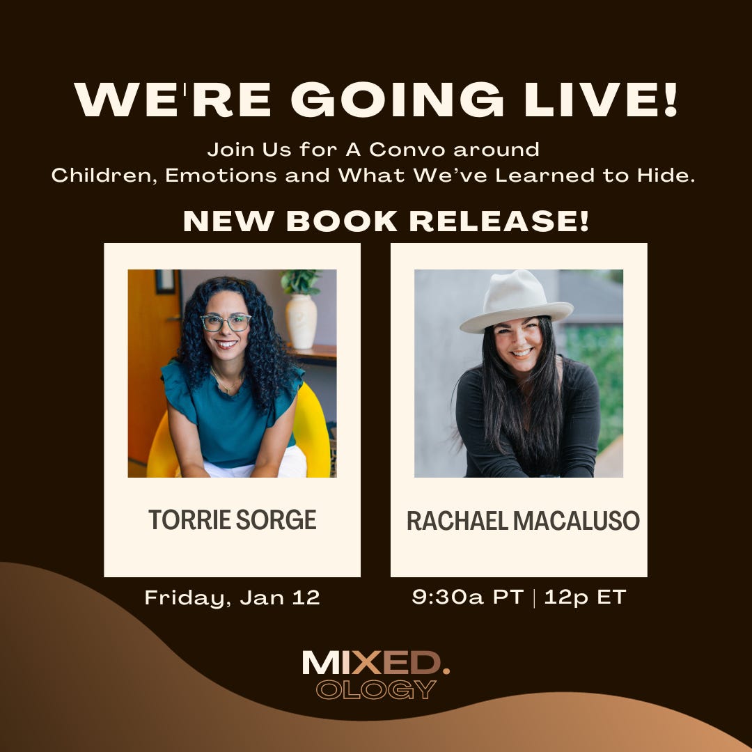 Instagram live convo with Torrie Sorge from Mixed.ology and Rachael Macaluso about her new children's book, No Hush LIttle Baby