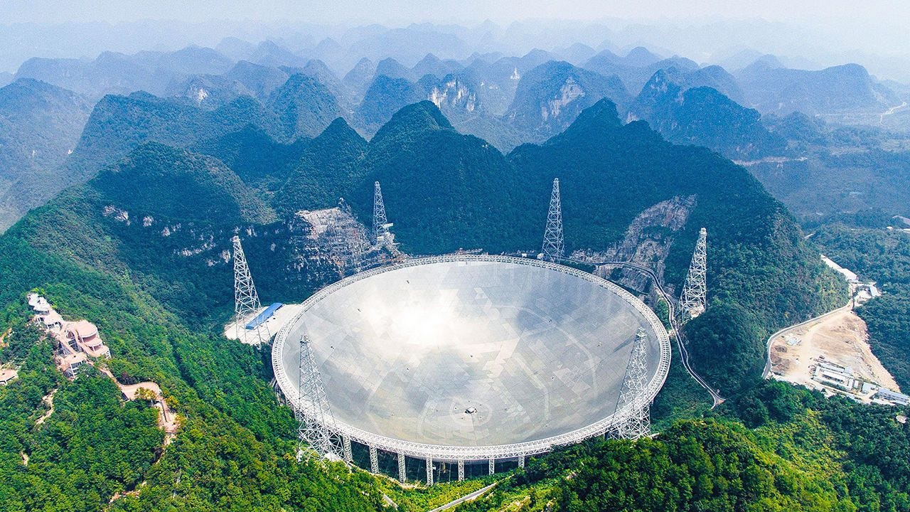 The 500-meter Aperture Spherical Telescope (FAST) in Pingtang County, southwest China's Guizhou Province. 