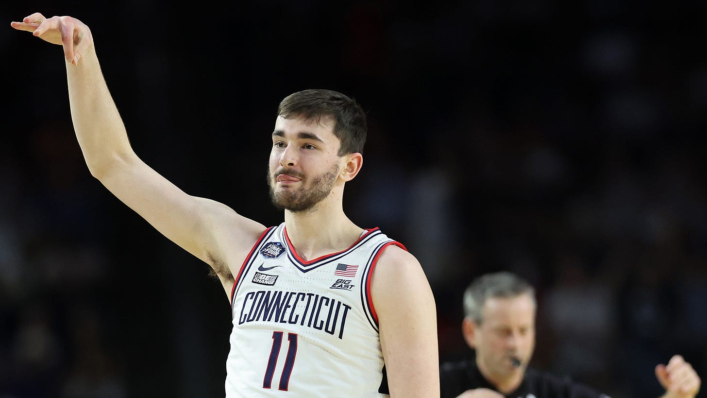 Redshirt freshman Alex Karaban has shot into position as UConn's 'u...