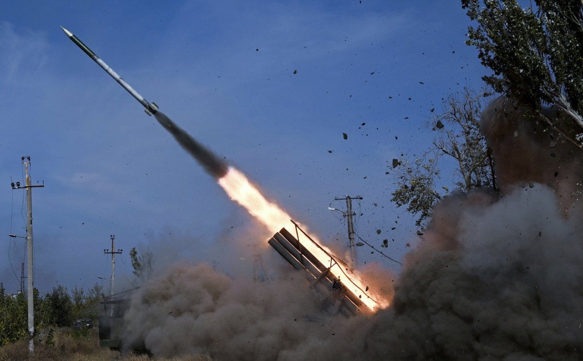 Russia, fires, multiple, rocket, launcher, in, Ukraine