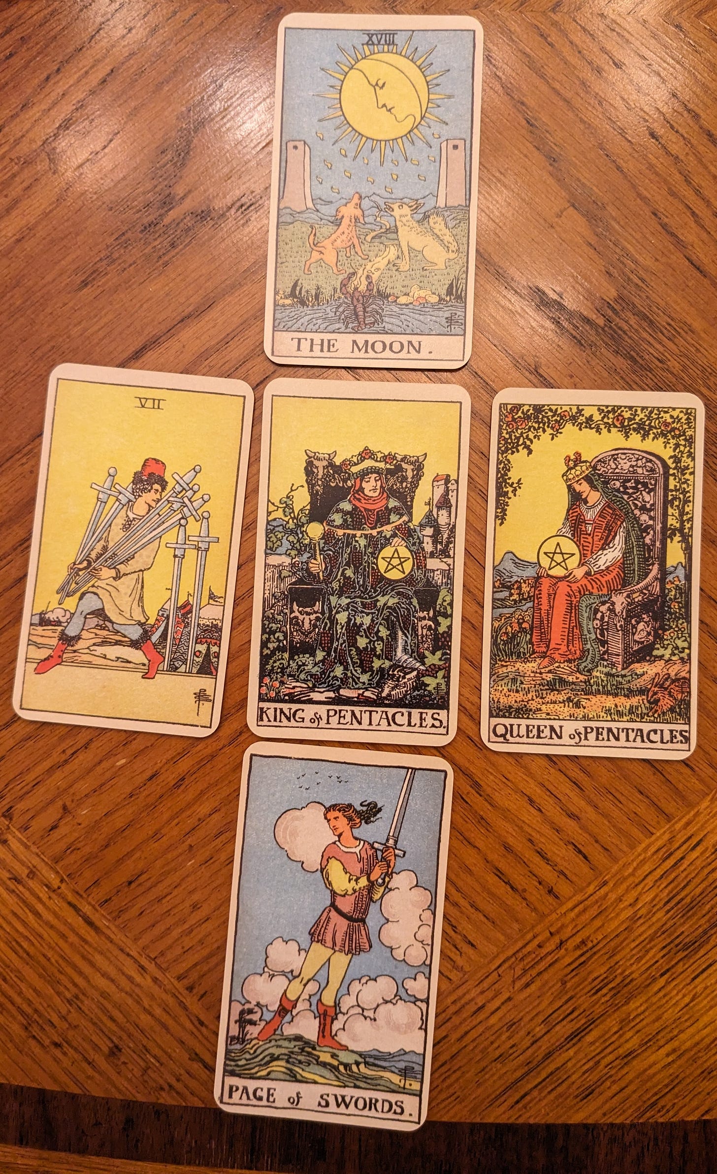 Tarot Spread, French Cross Variation, RWS Tarot Deck