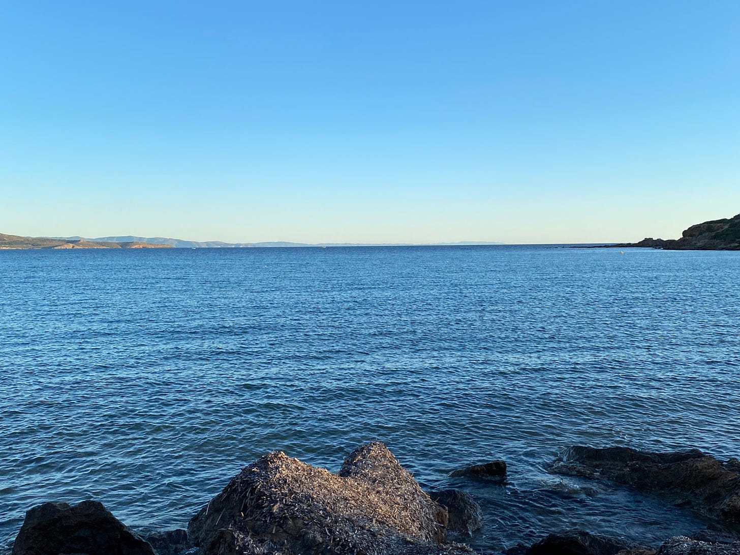 sea, rocks, landscape, peace, nature, sunny, blue sky