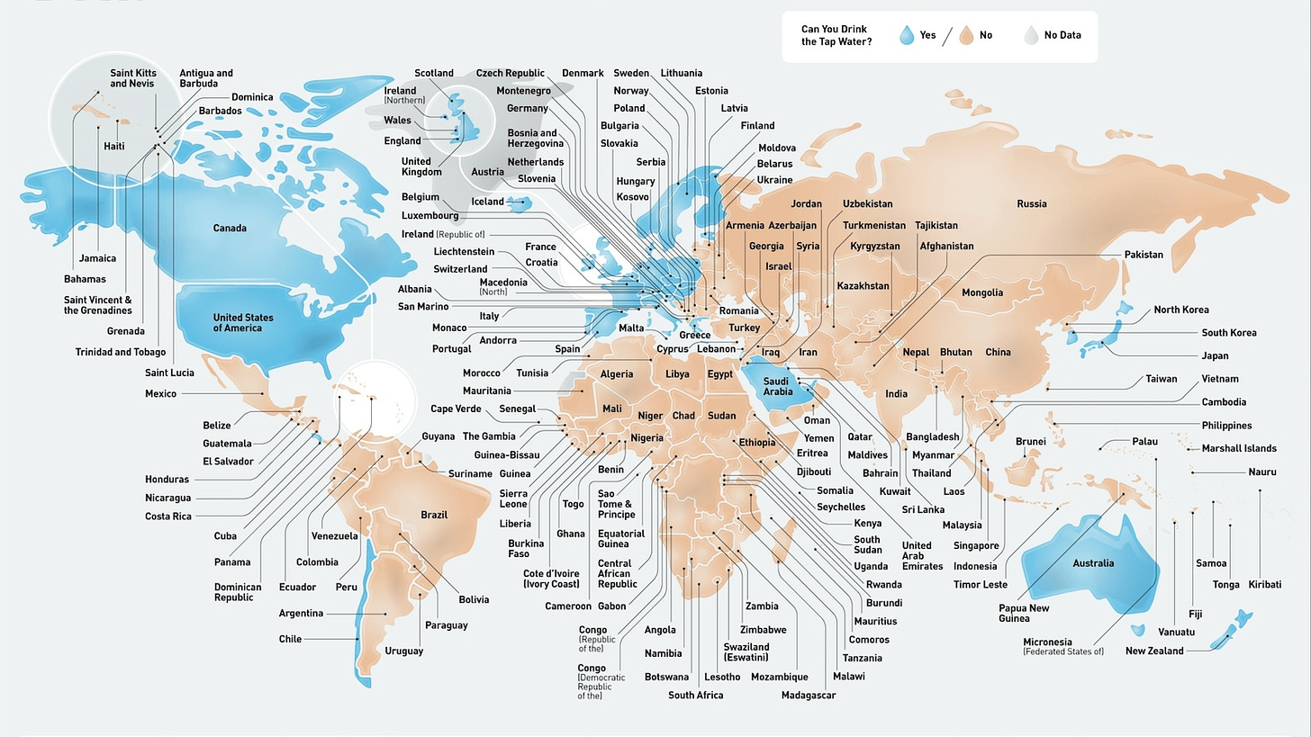 A map showing the world's major cities.