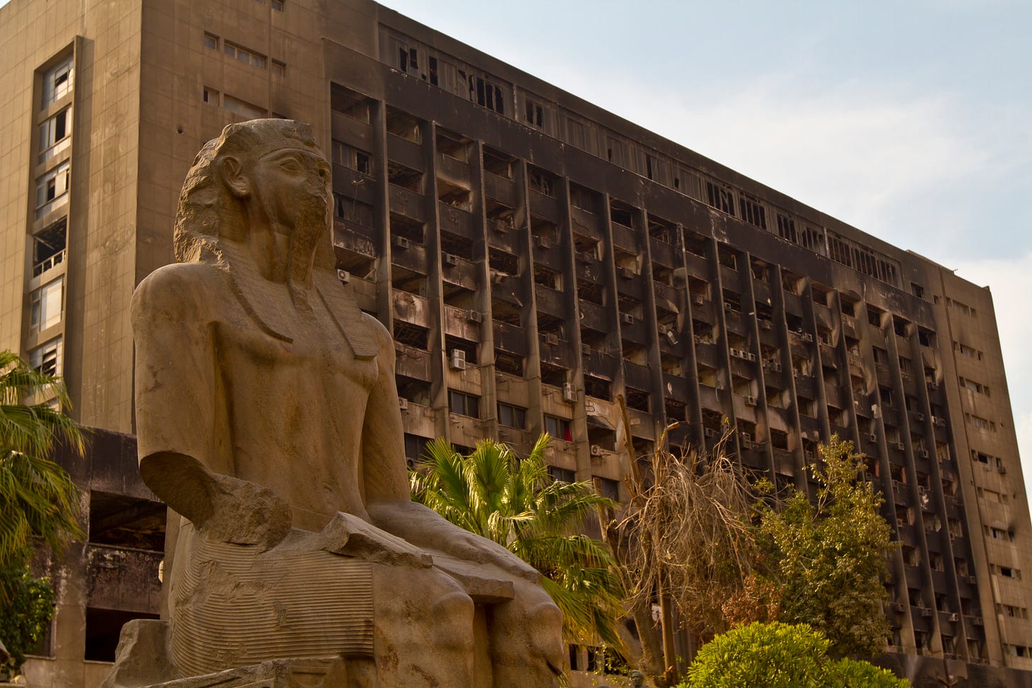 Burnt office building