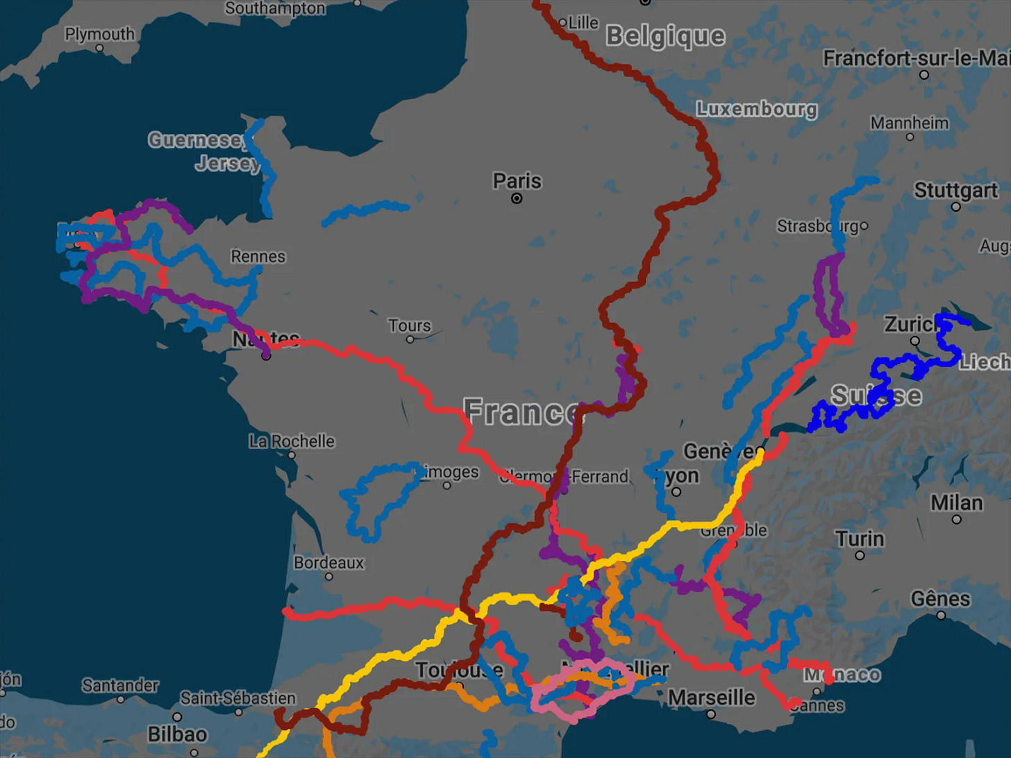 La carte du bikepacking en France La carte du bikepacking en France