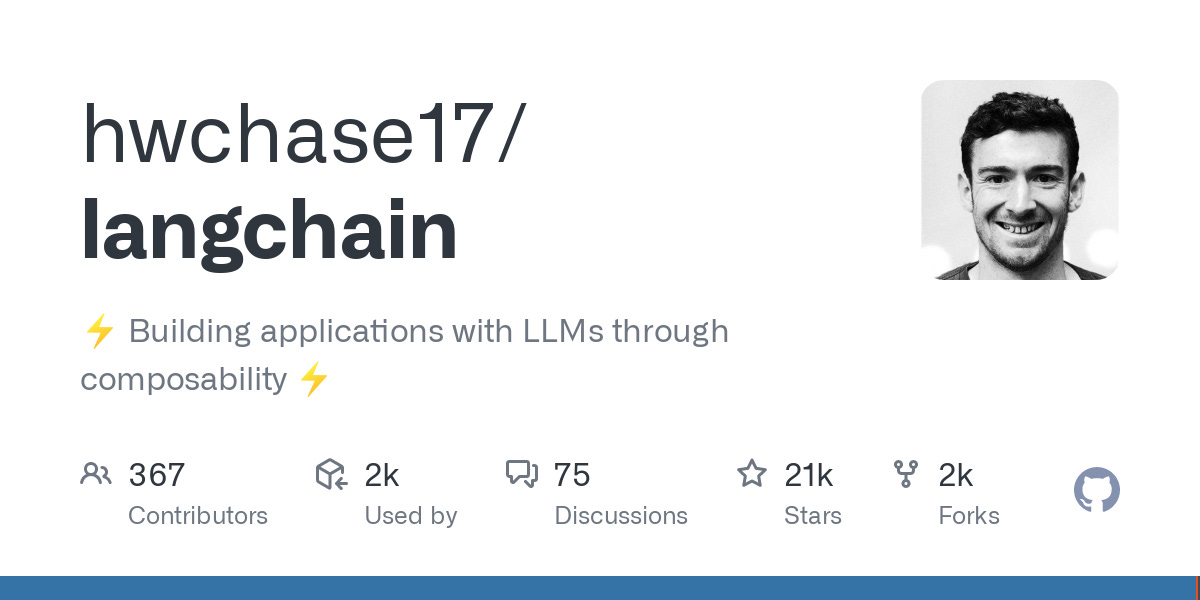 GitHub - hwchase17/langchain: ⚡ Building applications with LLMs through  composability ⚡