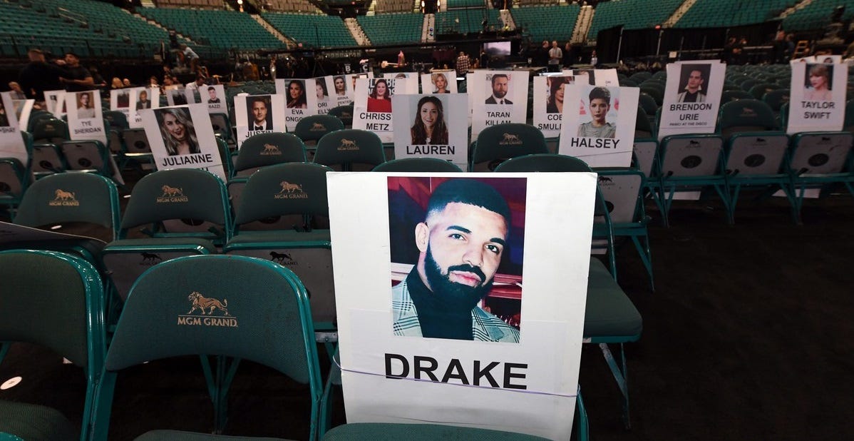 billboard music awards seating charts 2019 drake taylor swift halsey