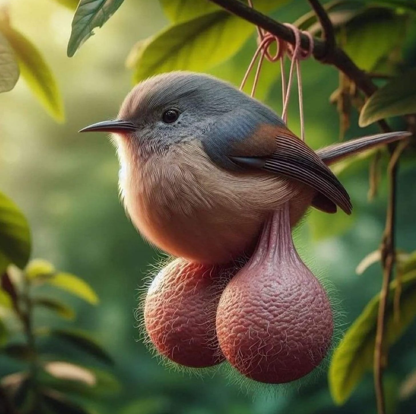 An AI bird with big testicles