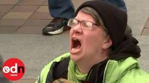 Woman screams as Donald Trump is sworn in as President - YouTube