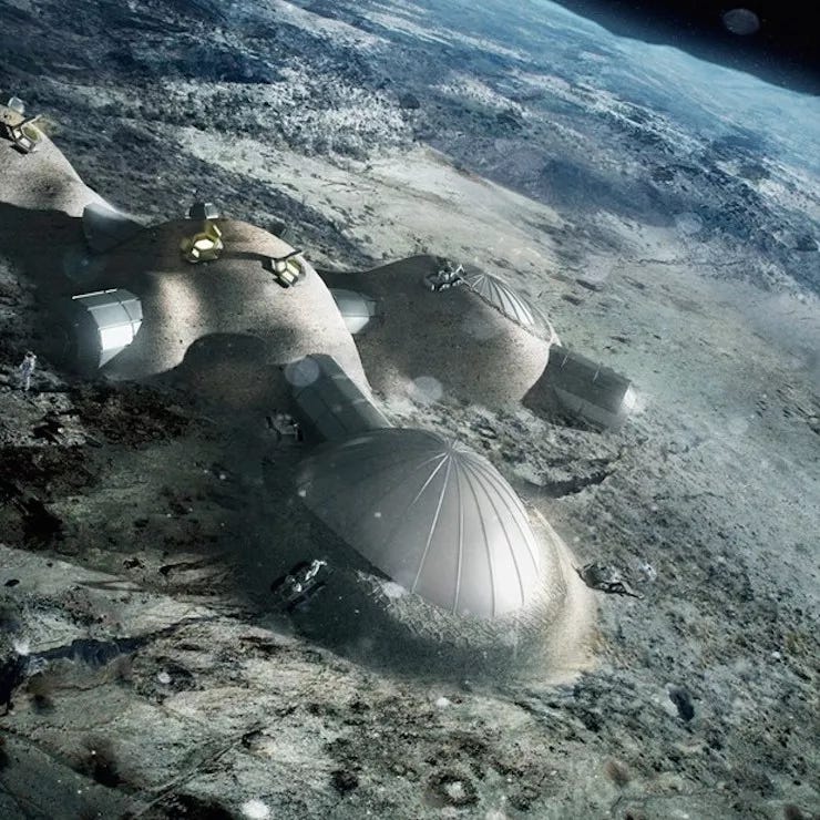 Digital mockup of a domed moon bases.