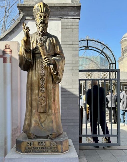 Father Ricci arrived in China in 1583, one of the first Jesuit missionaries to the Middle Kingdom. His statue stands at the entrance to South Church grounds, where he lived from 1605 until his death in 1610, while advising the Chinese emperor.