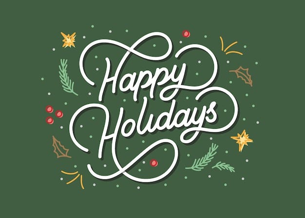 Premium Vector | Happy holidays lettering background with christmas theme