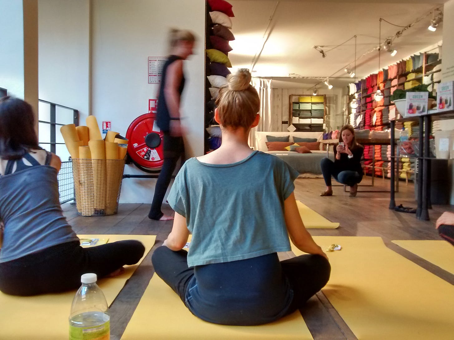 Yoga class at Merci in Paris, France