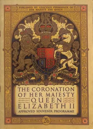 Ornate souvenir programme for the coronation of Elizabeth the Second