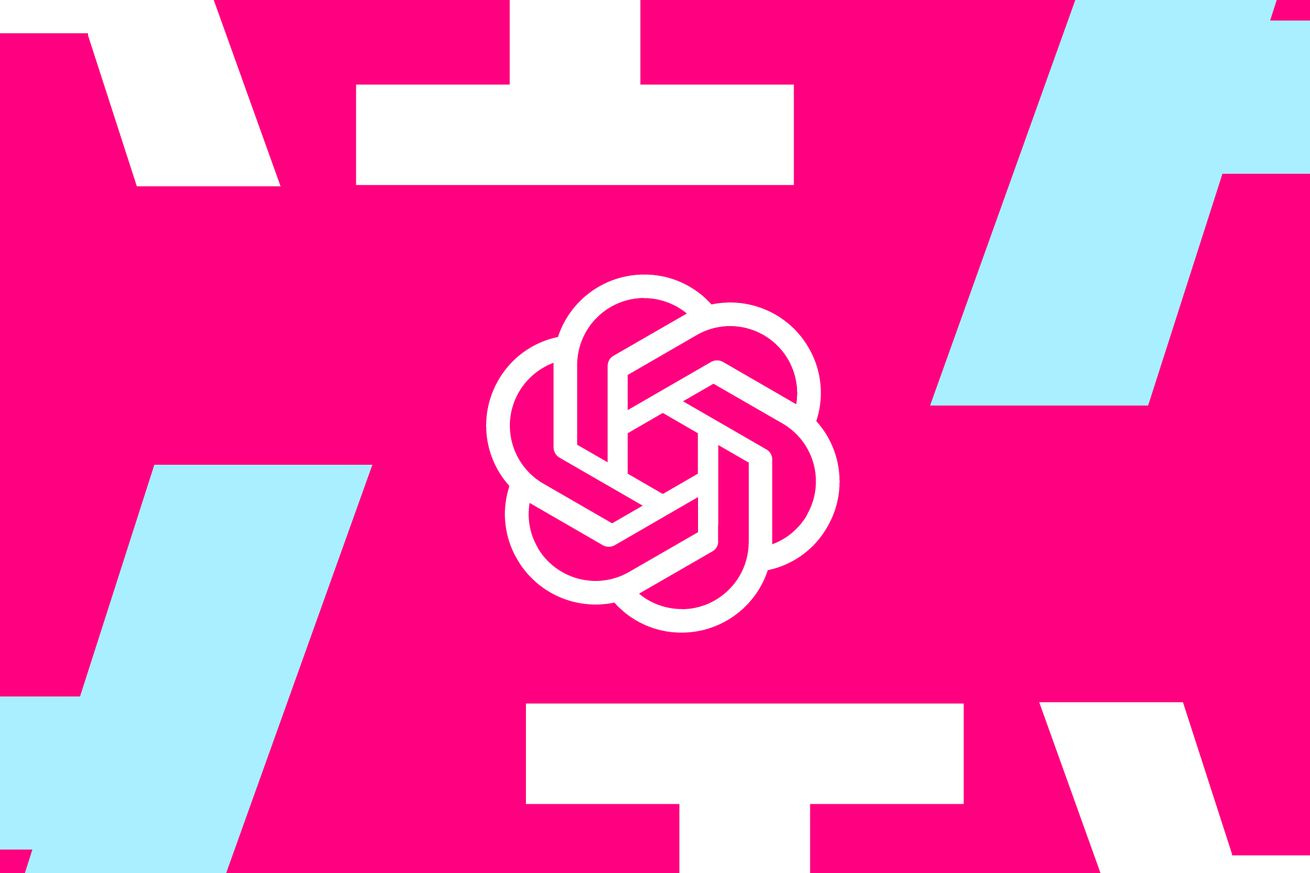 Logo do ChatGPT em um fundo rosa