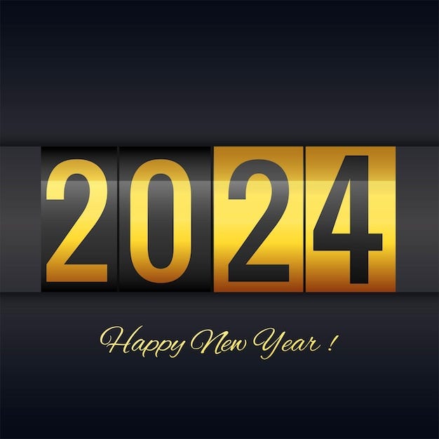Free vector 2024 happy new year greeting card background