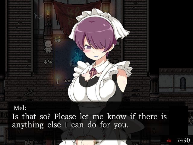 The maid tells the player to let her know if there's anything else she can help him with